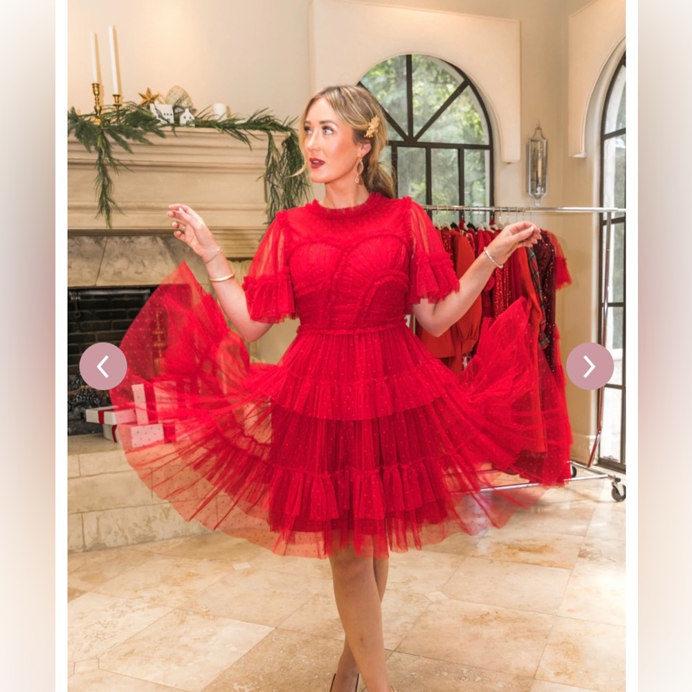 NWT Ivy City Co Whimsical Dress Short in Red